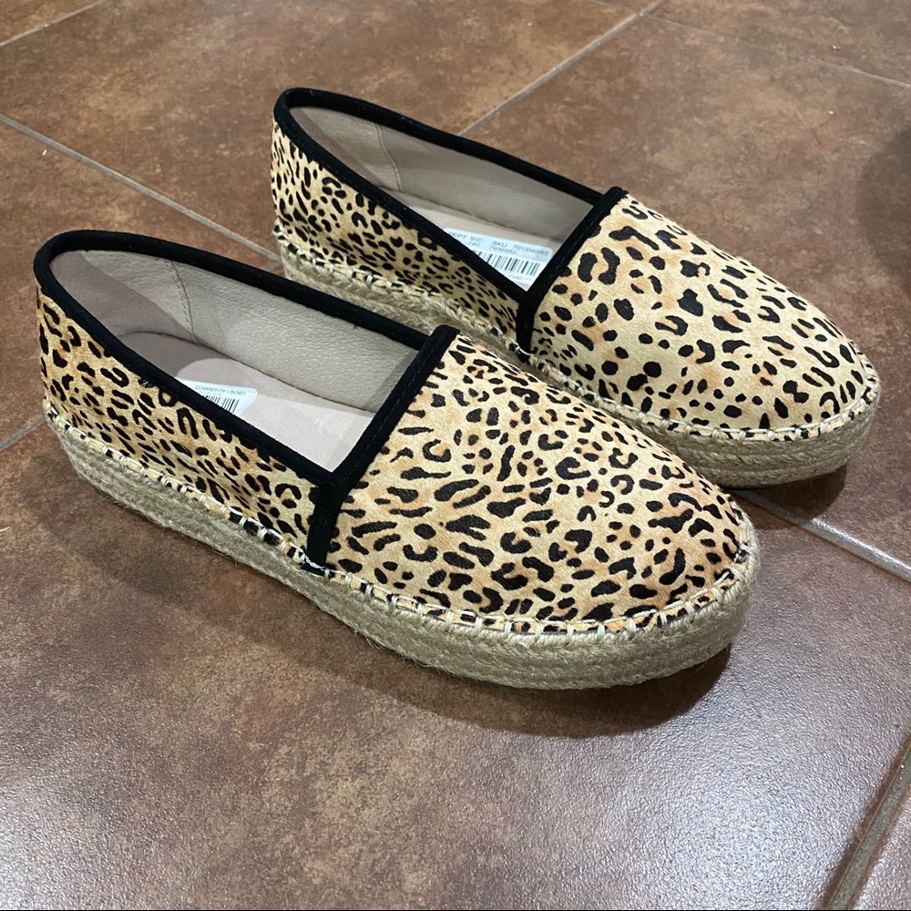 Gianni Bini Leopard Calfhair Platform Espadrilles